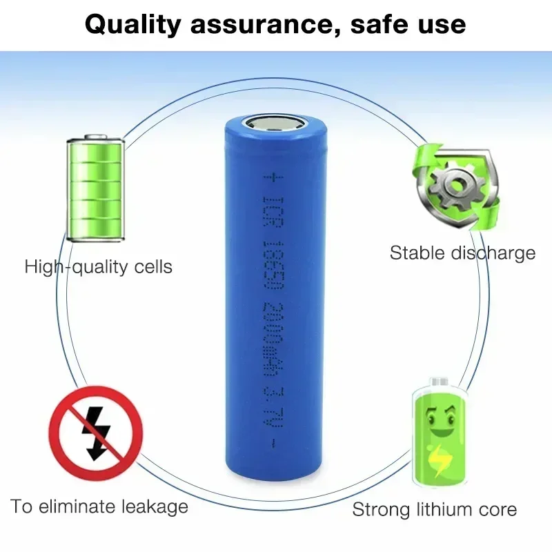 PURFIELD New 18650 Battery 3.7 v 2000mah 18650 Lithium Rechargeable Battery For Flashlight batteries