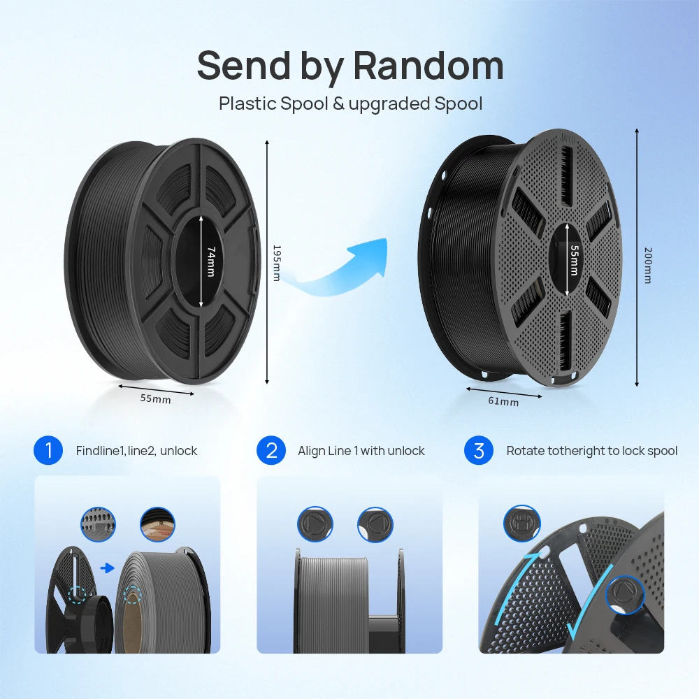 JAYO 4 Rolls High Speed Matte PETG 3D Printer Filament High Flow Speedy 50-600mm/s Matte Effect PETG 3D Printing Mateials for 3D Printer & Pen