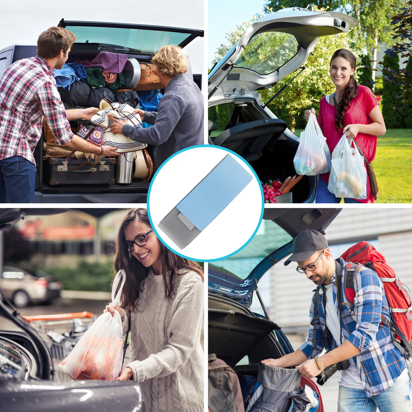 

3 Pcs Car Boot Fixed Belt Trunk Storage Extinguisher Fixing Strap Polyester Blend Strong Adhesion Easy Install Long Use Keeps