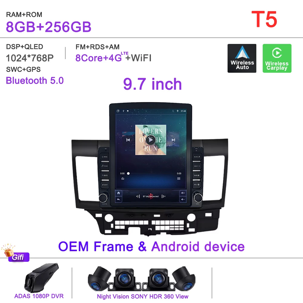 Android 15 Auto Voor Mitsubishi Lancer 10 CY 2007-2017 GPS Navigatie High-performance CPU Dvd-speler auto Stereo Head Unit Wifi