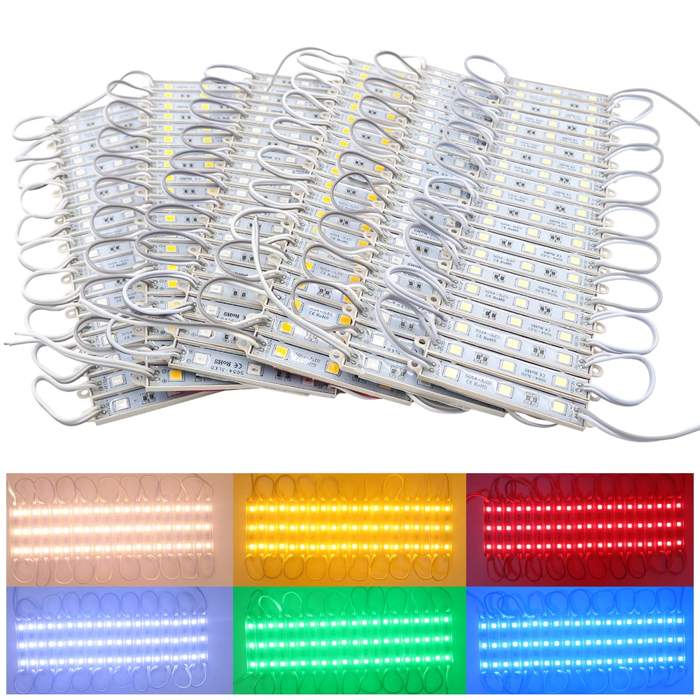 12V LED SMD 5054 Module Led String Rigid Light Super Bright 20pcsx3LED Waterproof Light Box Lighting Lamp Sign Decor 6 Colors
