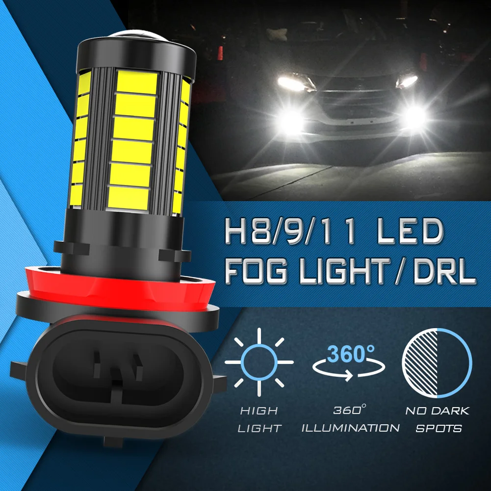 2x H8 H11 H9 LED Headlight Bulb 4000LM Super Bright 6500K White Car Fog Lamp For Hyundai i30 i20 i40 i10 Tucson Creta Sonata BMW