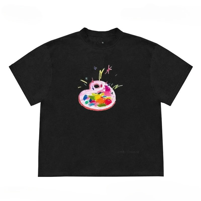 

Palette Graphic Men Women AutumnT-Shirt Harajuku Vintage Short Sleeve Casual Fitness Comfortable Y2k Kawaii Kpop Vintage Top