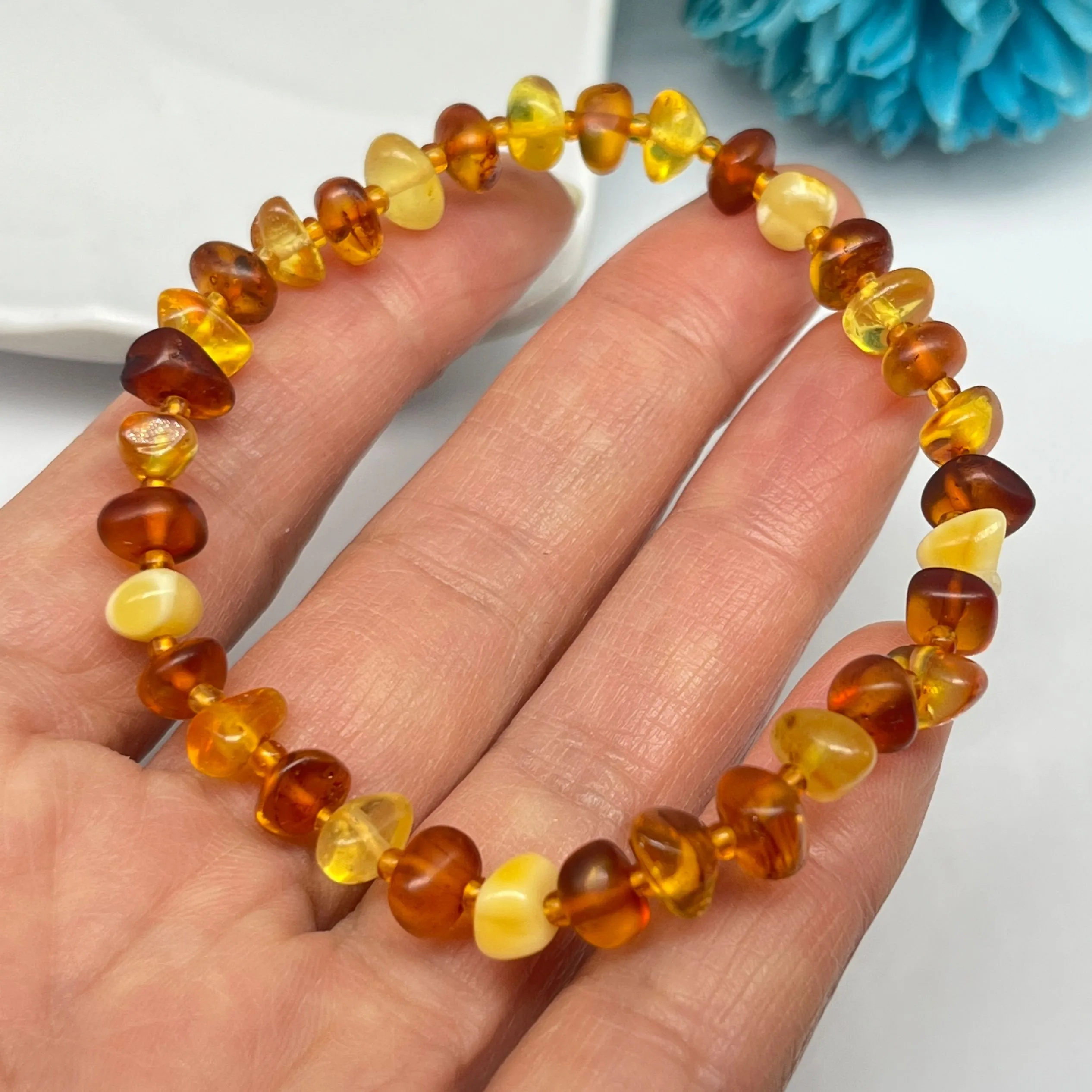 Natural Raw Amber Bracelet Women Fine Jewelry Genuine Chinese Hetian Jades Nephrite Baltic Colorful Amber Tumble Stone Bracelets