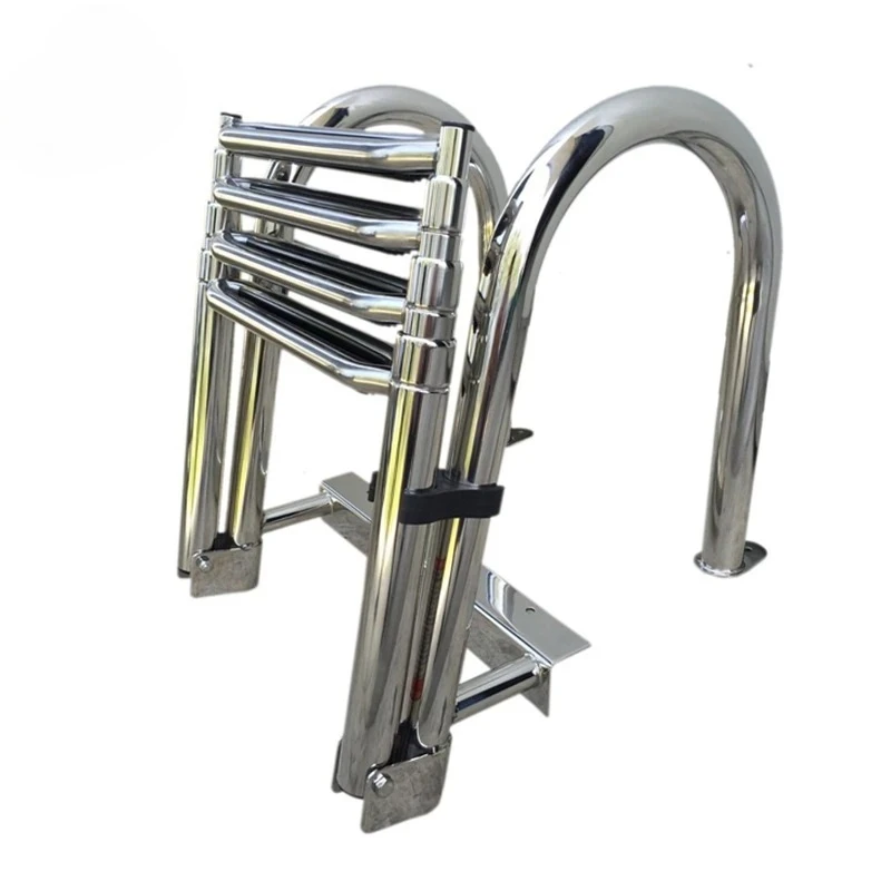 

Boat Accessories Marine 4 Step Telescoping Boat Ladder Stainless Steel Inboard Rail Dock Siwmming Ladder