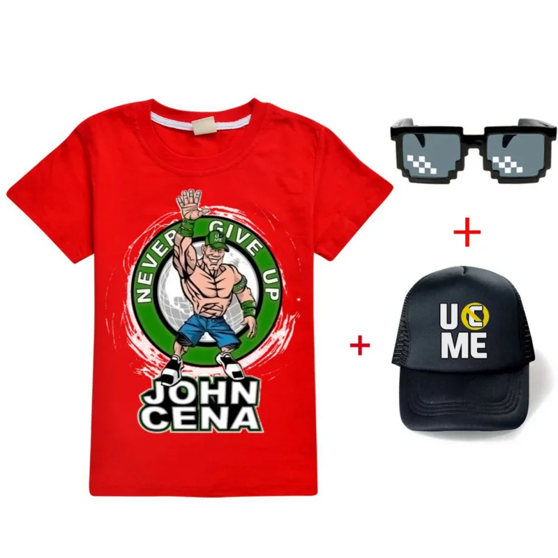 2024 Kids Summer Shirts 3 4 6 8 14-year-old WWE John Scene 