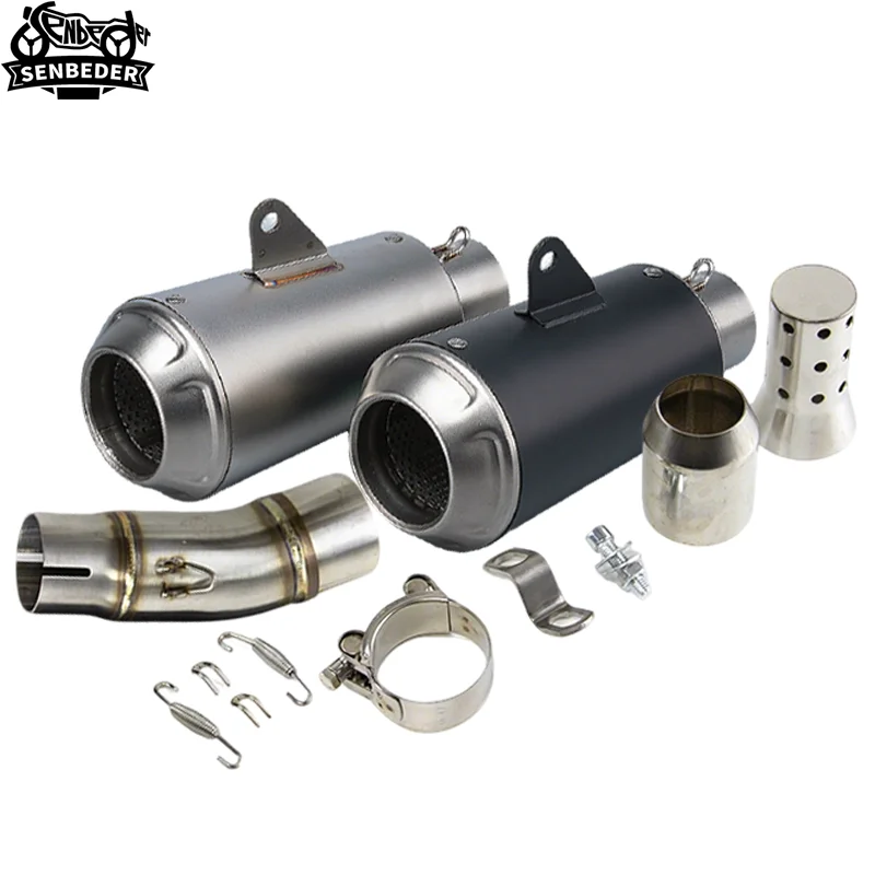 For Kawasaki Ninja 400 Ninja 500 Z400 Z500 51mm Motorcycle Exhaust Tips Mid Pipe Slip On Muffler With DB Killer Muffler Escape
