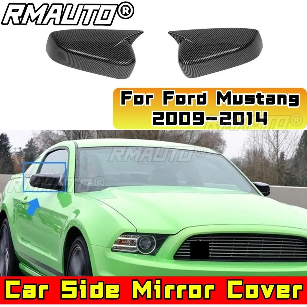 

Автомобильный защитный чехол для бокового зеркала заднего вида, комплект кузова для Ford Mustang 2009-2014, накладка на зеркало заднего вида, автомобильные аксессуары