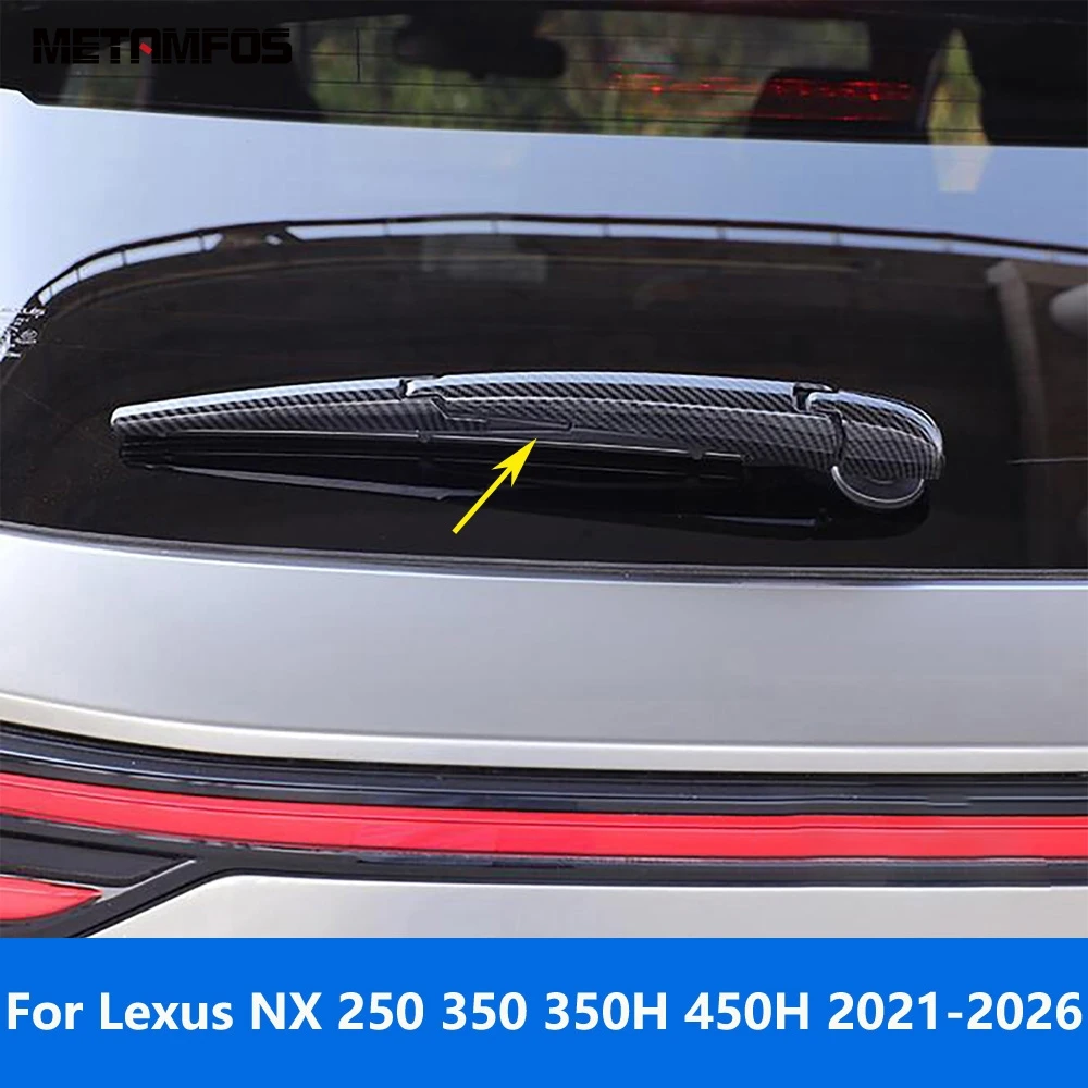 For Lexus NX 250 350 350H 450H 2021-2025 2026 Carbon Fiber Rear Window Wiper Cover Trim Windscreen Wash Strip Car Accessories