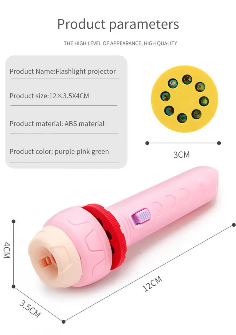 Projectie Zaklamp Voor Kinderen Baby Slapen Verhaal Projector Zaklamp Lamp Dier Educatief Licht Up Nacht Speelgoed Kindercadeau