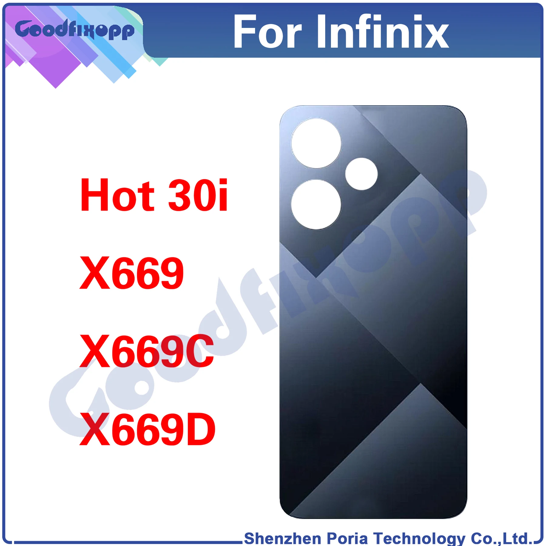 

10PCS For Infinix Hot 30i X669 X669C X669D Hot30i Rear Case Battery Back Cover Door Housing Repair Parts Replacement