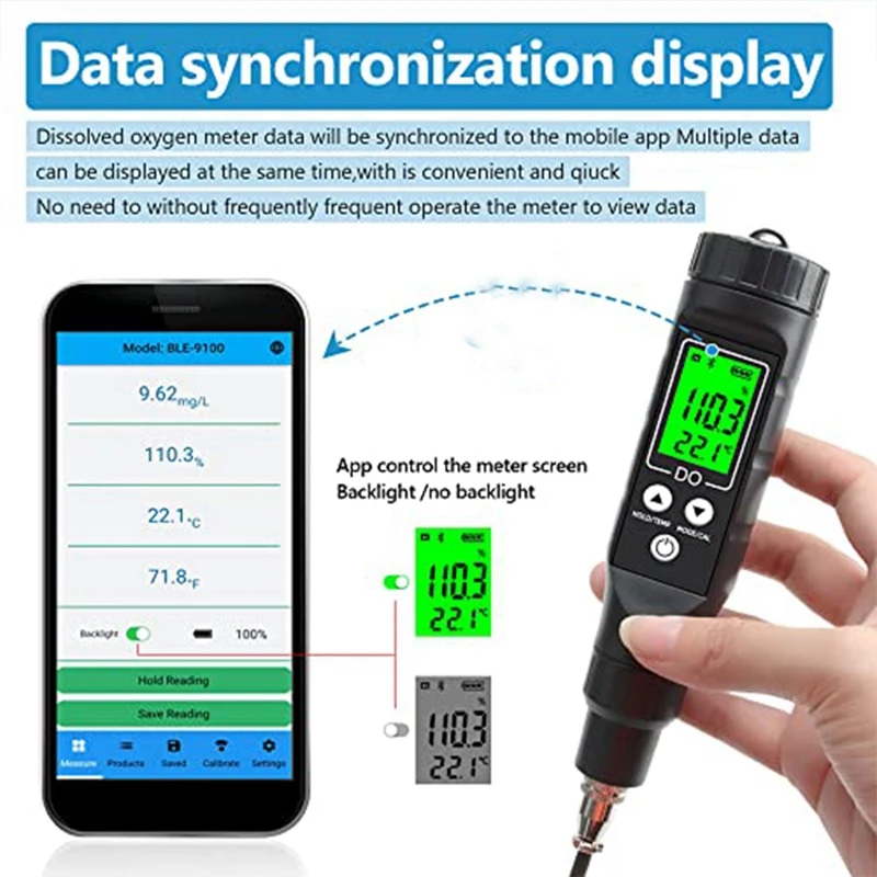 Smart Bluetooth Dissolved Oxygen Meter 0.0-30Mg/L Dissolved Oxygen Meter Range,Dissolved Oxygen Test Kit