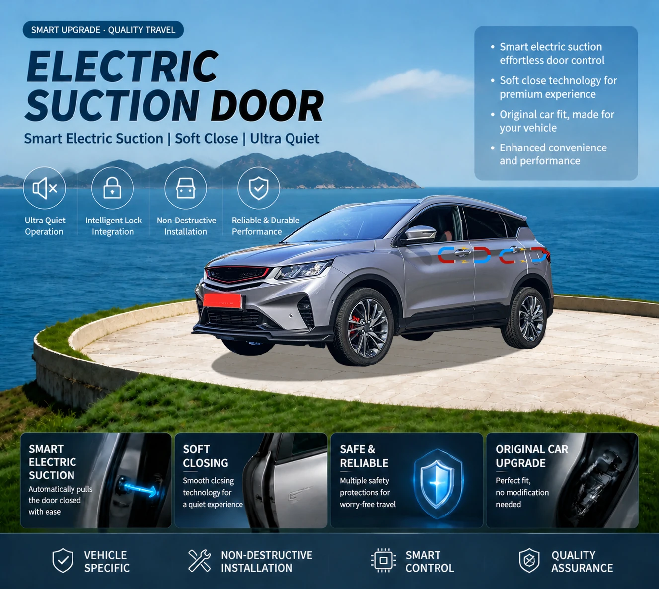 Car Specific Car Modification Auto Suction Soft Close Door Modification Parts & Accessories For Geely Coolray BelGee X50 SX11