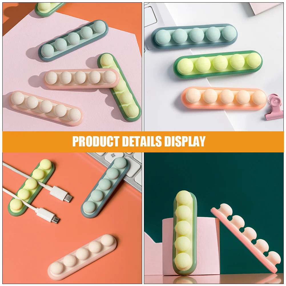 6 Stück Kabelhalter, Schreibtischkabel-Organizer, selbstklebender Silikon-Management-Clip zum Aufladen von Kopfhörern, Netzwerk-Audiokabeln, spurlos