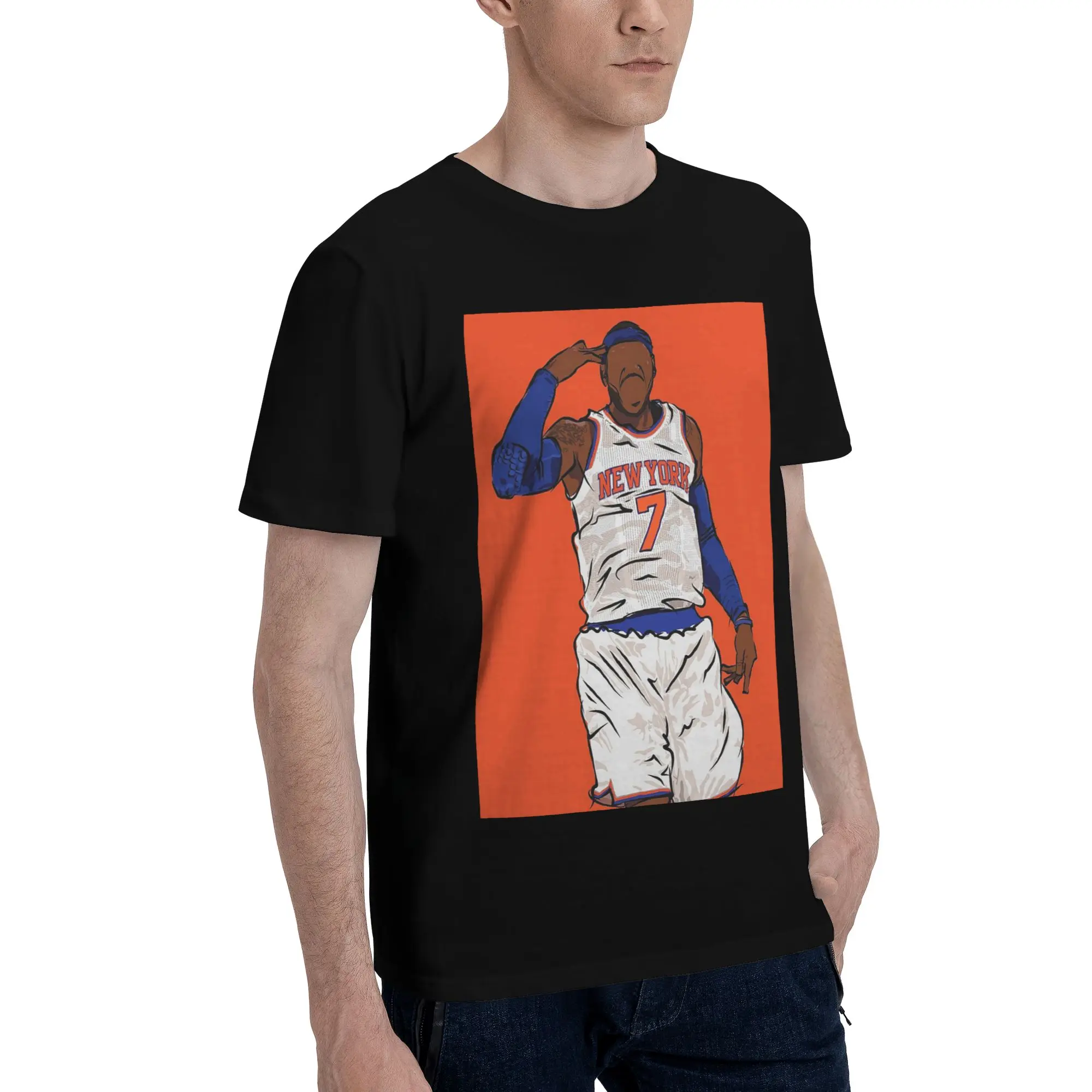 

Carmelo Anthony Celebration Sketch Men T-Shirt Plus Size T Shirts Men's O-Neck Cotton Tees Short Summer Male