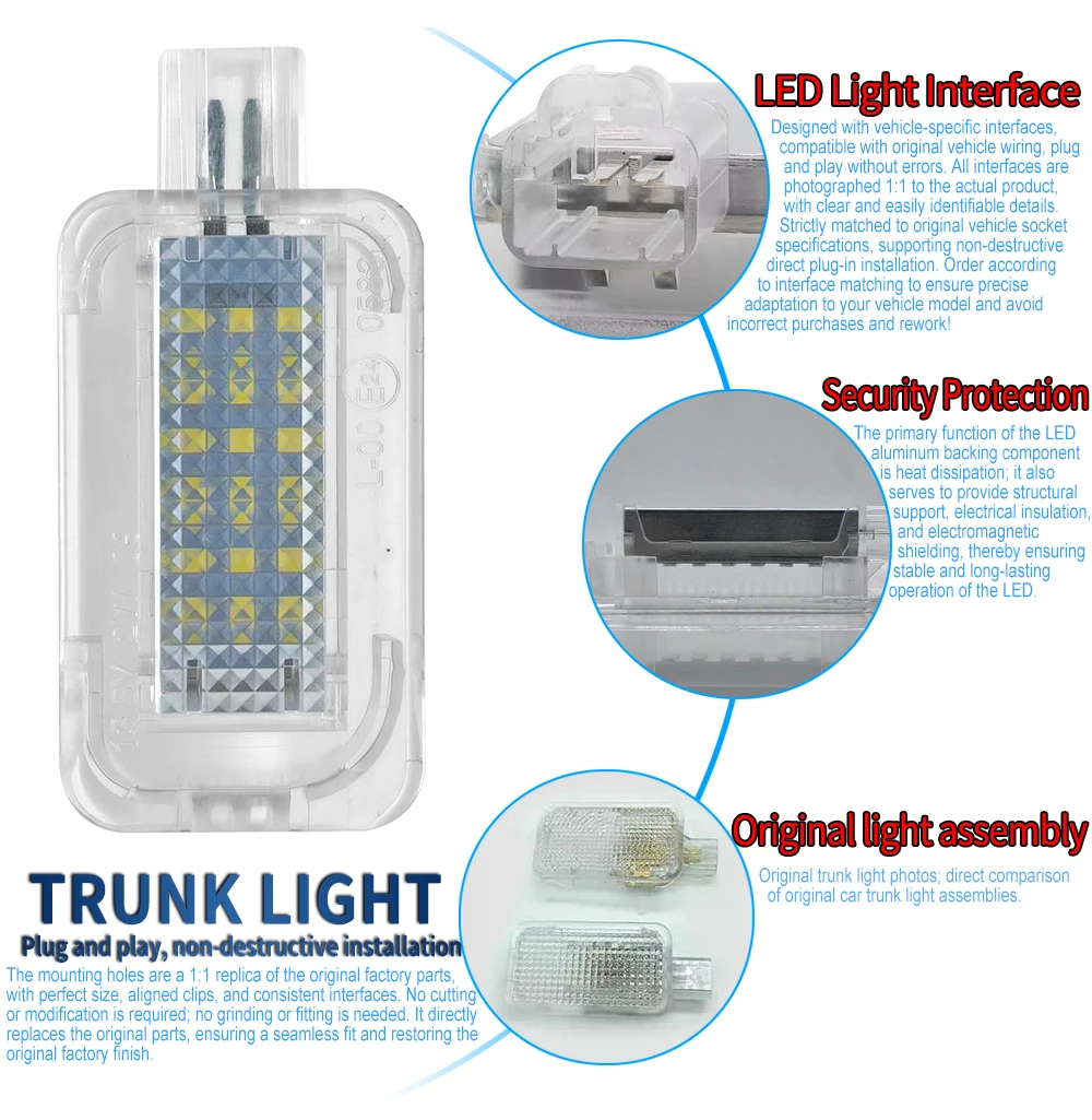 1 Stück Auto-LED-Kofferraumbeleuchtung, Heckklappenlampe 12V Weiß für Honda Civic 11. Generation 2022-2026 Civic Hybrid 2025 – Detail 15