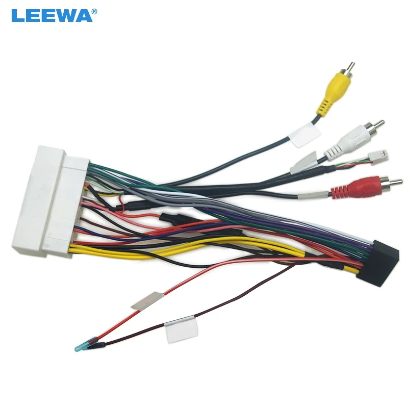 LEEWA Car Audio CD/DVD Player 16PIN Android Power Cable Adapter For Hyundai Encino Mistra KIA K3 KX5 Radio Wiring Harness