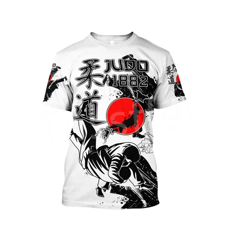 

Fashionable Fun Judo Pictures For Men's T-Shirts Trend Digital Printing Casual Round Neck Short Sleeved Tops