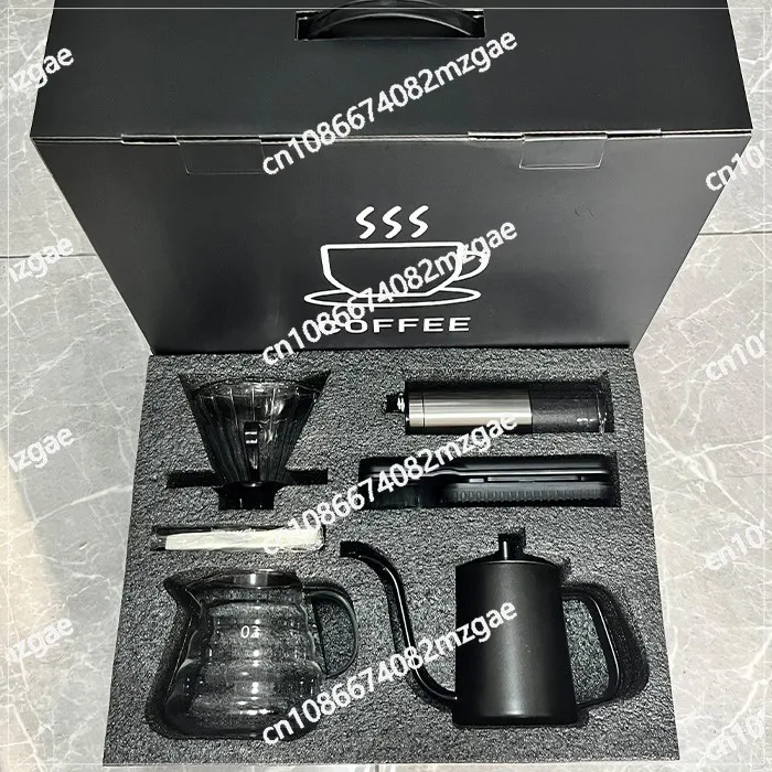 

Storage Travel Hand Brewing Coffee Pot Set Hand Grinding Coffee Pot Full Set of Utensils Filter Cup Hand Brewing Pot Combination