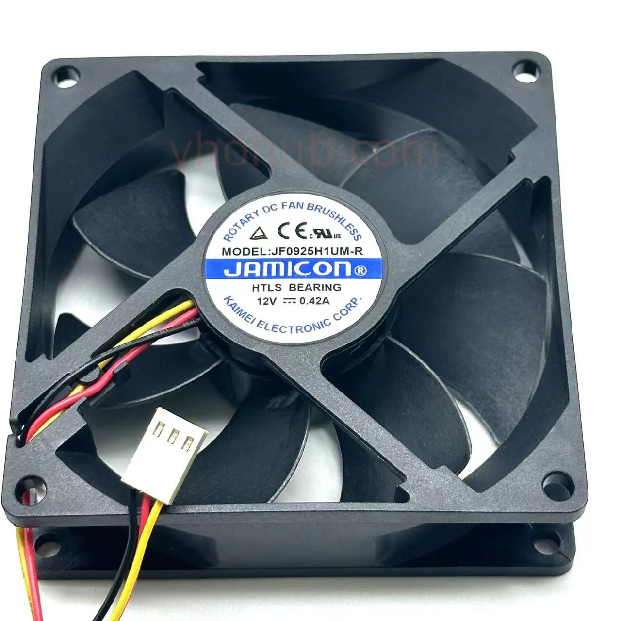 

Jamicon JF0925H1UM-R DC 12V 0.42A 90x90x25mm 3-Wire Server Square Fan