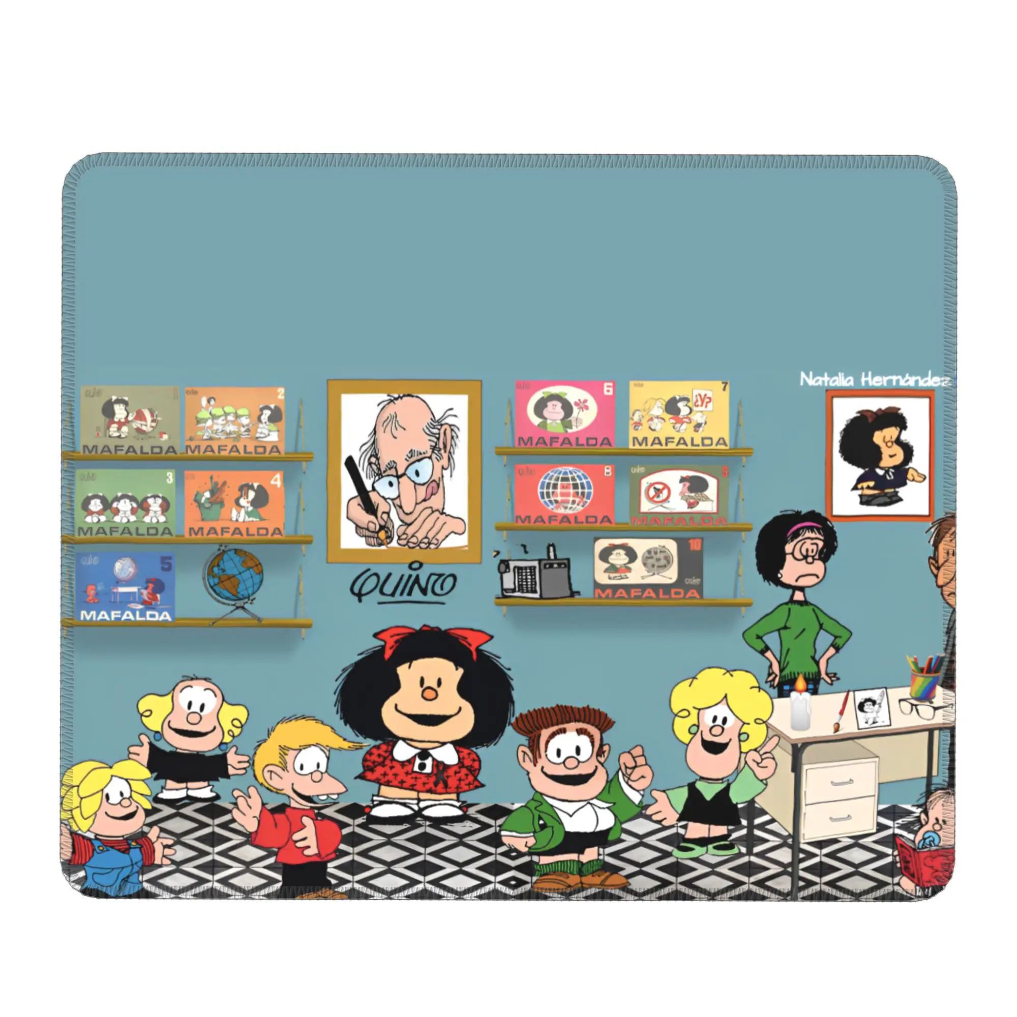 

Mafalda Comic Cartoon Kawaii Mouse Pad Pattern Rubber Mousepad For Laptop PC MacBook Soft Cute High Quality Mouse Mats