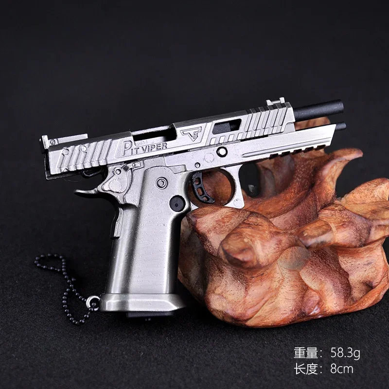 1:3 Alloy Mini TTI Pistol Model Keychain Detachable Toy Gun Collection Bag Pendants Fake Gun Fidget Toy for Adult Toy Gift