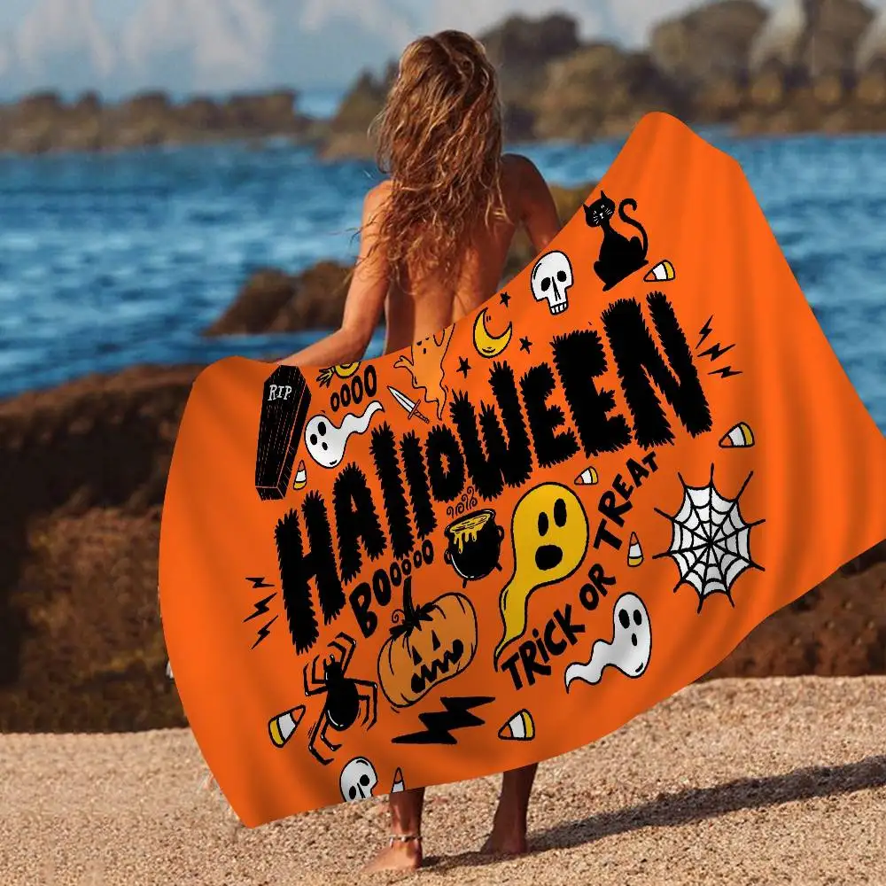 Halloween Theme Microfiber Beach Towel Absorbent Quick dry Soft Yoga Swimming Resort Mountain Climbing Towel