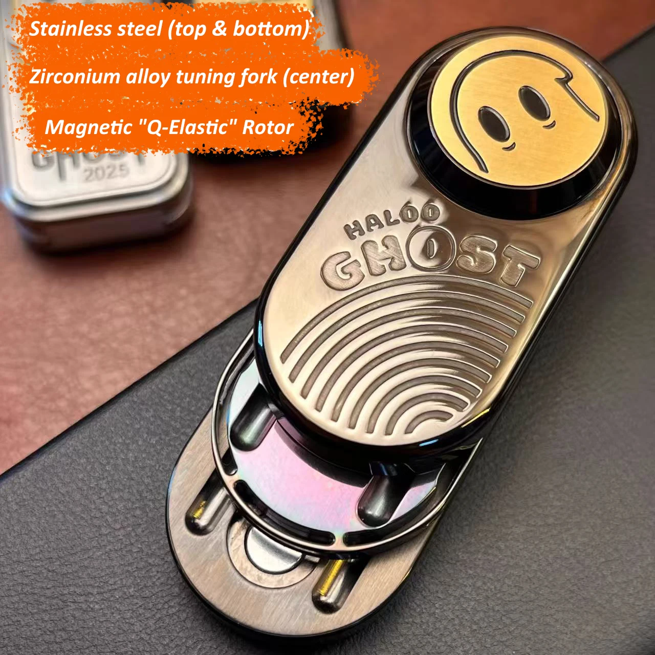 EDC Toy Ghost 2.0 Fidget Slider Diapason Fidget Spinner Carta magnetica Push Black Tech Fidget Gear Gadget Regalo antistress