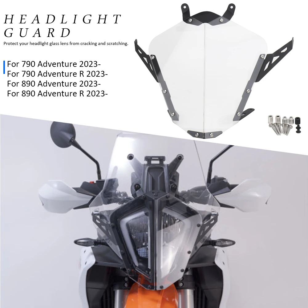 

For 790 Adventure ADV R 890 ADVENTURE R 2023 2024 Motorcycle New Headlight Protector Acrylic Light Lamp Cover Transparent