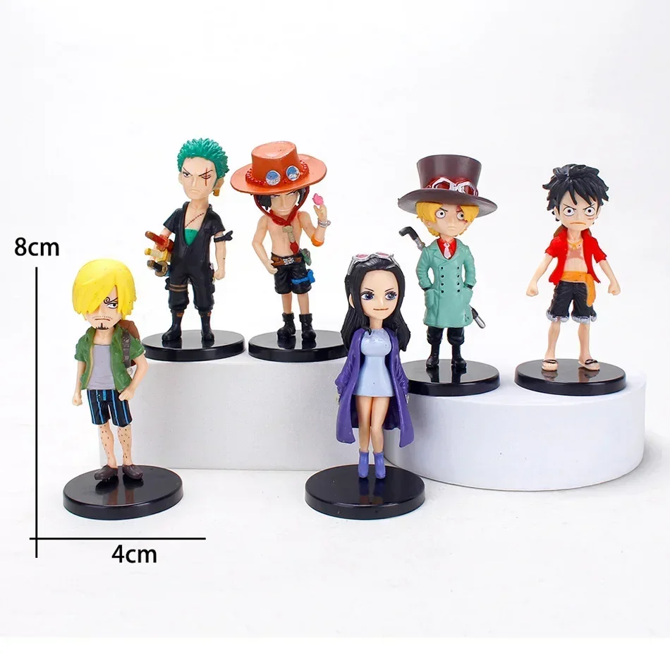 6pcs/set New Anime Exquisite Figure Luffy New Action Collectible Model Decoration Doll Children Toys For Birthday Christmas Gift