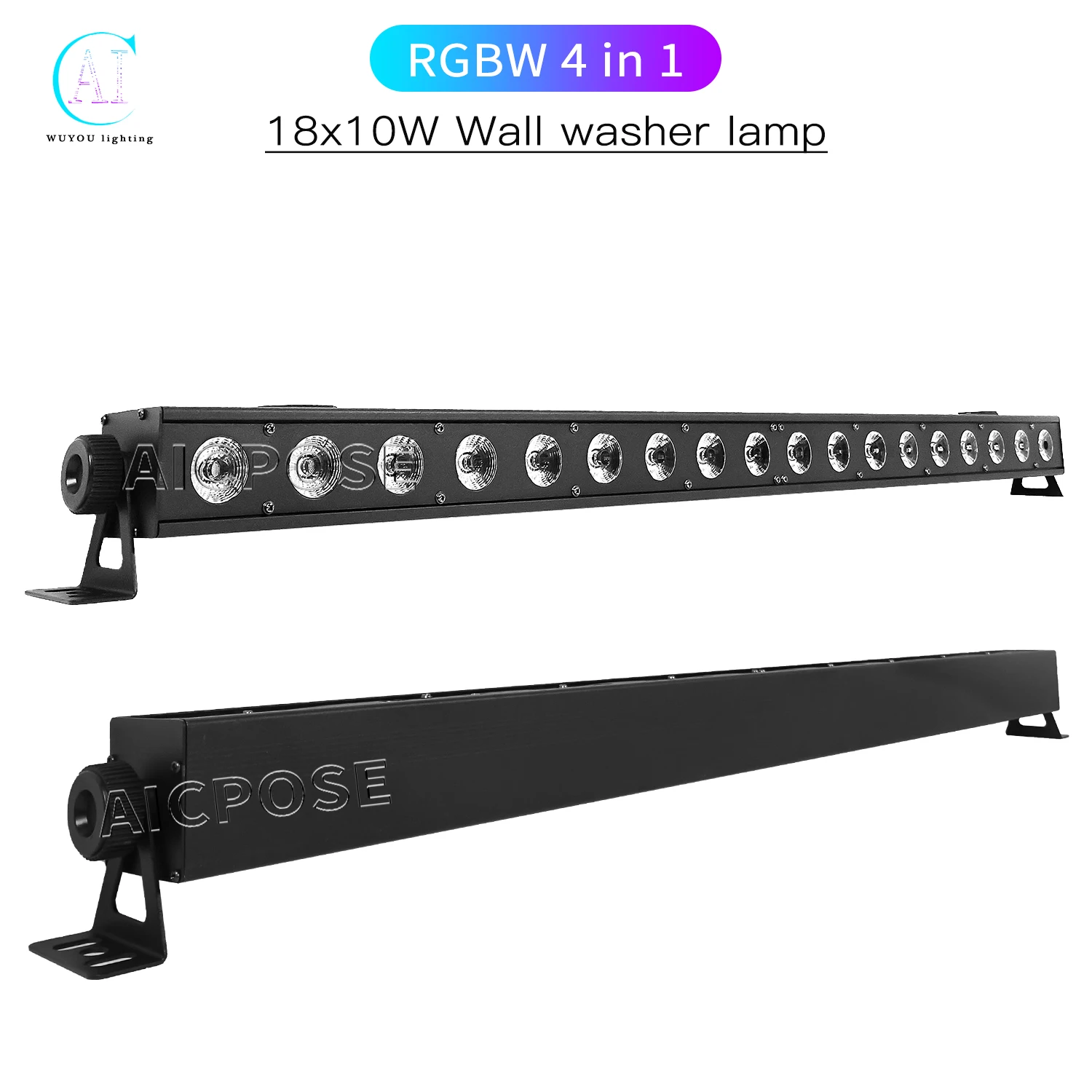 

18x10W RGBW 4 in 1 LED Wall Washer DMX Strip Light Stage Light DJ Disco Party Wedding Event Lighting Bar Dance Floor Decoration