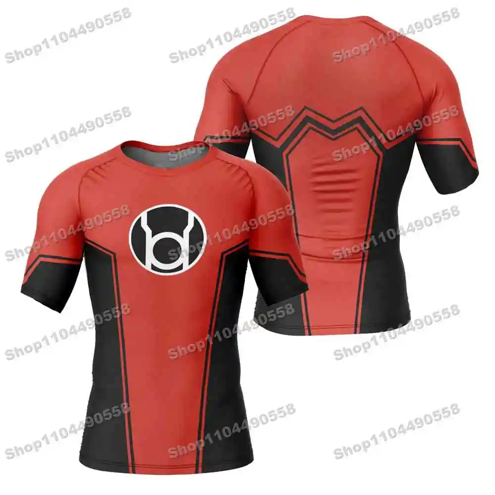 14th Newly Cartoon Anime Rash Guards Surfing Beach T-Shirts Swimwear Diving Gym Short sleeves MMA BJJ Men Jiu Jitsu Fitness Sets image 3