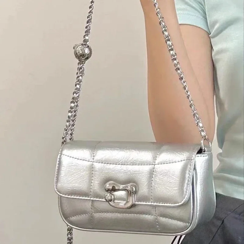 Silver Bags Designer Bags Chain Armpit Shoulder Bag for Women Crossbody Bags Bag Women Bag Purse and Handbag Сумка Женская Bolsa