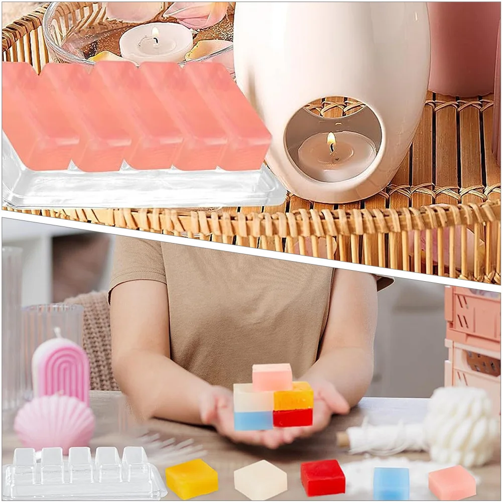 

100 Pcs Wax Melts Mold Clear Melting Molds Containers Transparent Bulk Silicone for