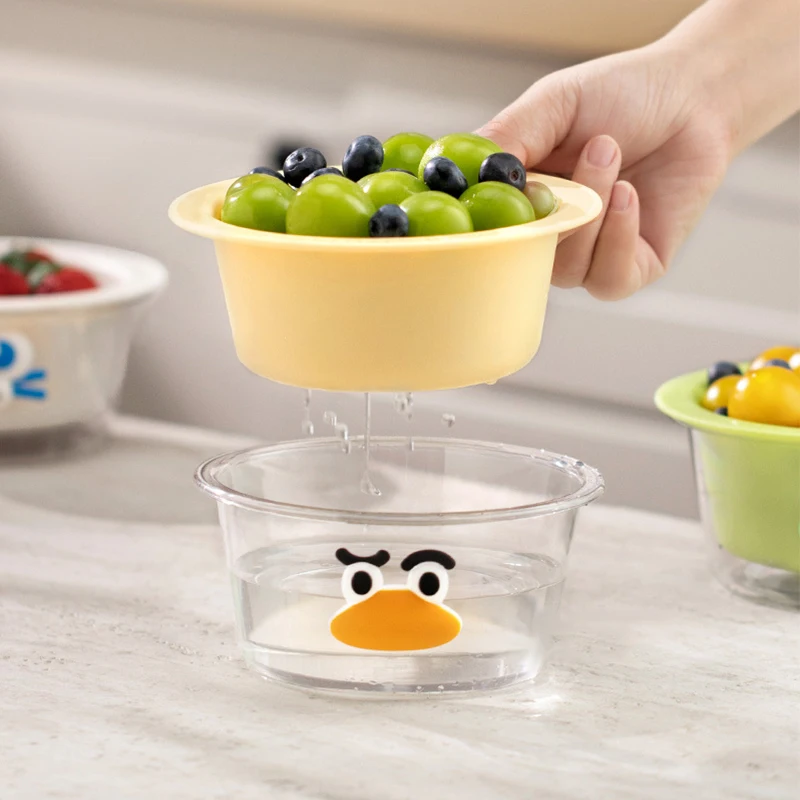Mini escurridor creativo y grueso de doble capa, cesta multifuncional para almacenamiento de aperitivos y frutas para el hogar, accesorios de cocina