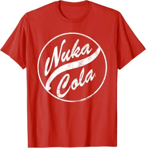 Nuka Cola Unisex-T-Shirt aus weicher Baumwolle, Videospiel-Zap-That-Thirst-Vintage-T-Shirt, roter Text, Nuka Cola-Kreis-Grafik, Persönlichkeits-Outfit – Detail 20