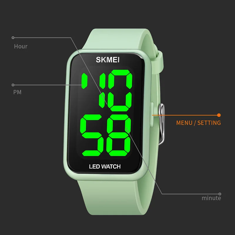 SKMEI Watch for Women Men Fashion Sport Clock Female Digital Watches 5Bar Waterproof Girls WristWatch reloj mujer