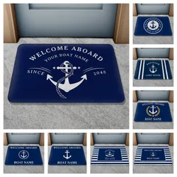 Custom Boat Name Doormat Non-Slip Bath Mat Personalized Nautical Rug Indoor Outdoor Entryway Floor Mat kitchen mat