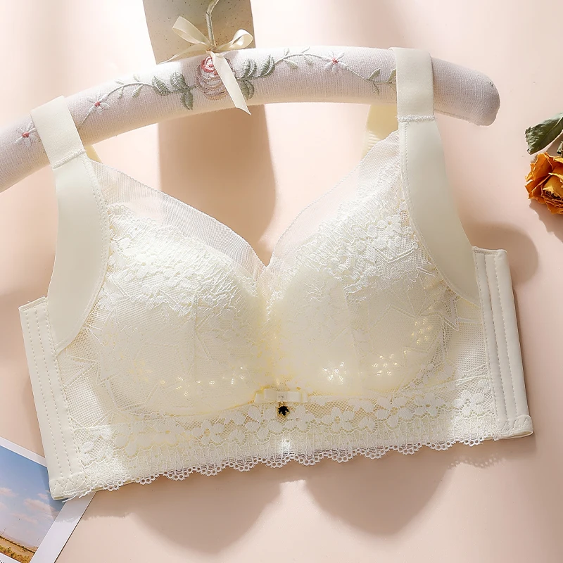 Full Coverage Bras Without Underwire Breast-proof Sagging Underwear Thin New Five-breasted Thin Hole Cup Breathable Bra 36-46CDE