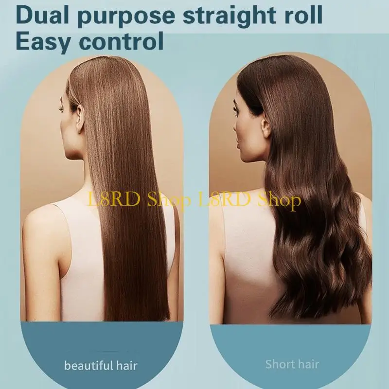 L8RD Lightweight Rechargeable Hair Straightener Brush Anti Scald Comb with Quick Heat Up Adjustable Temperature for Travel