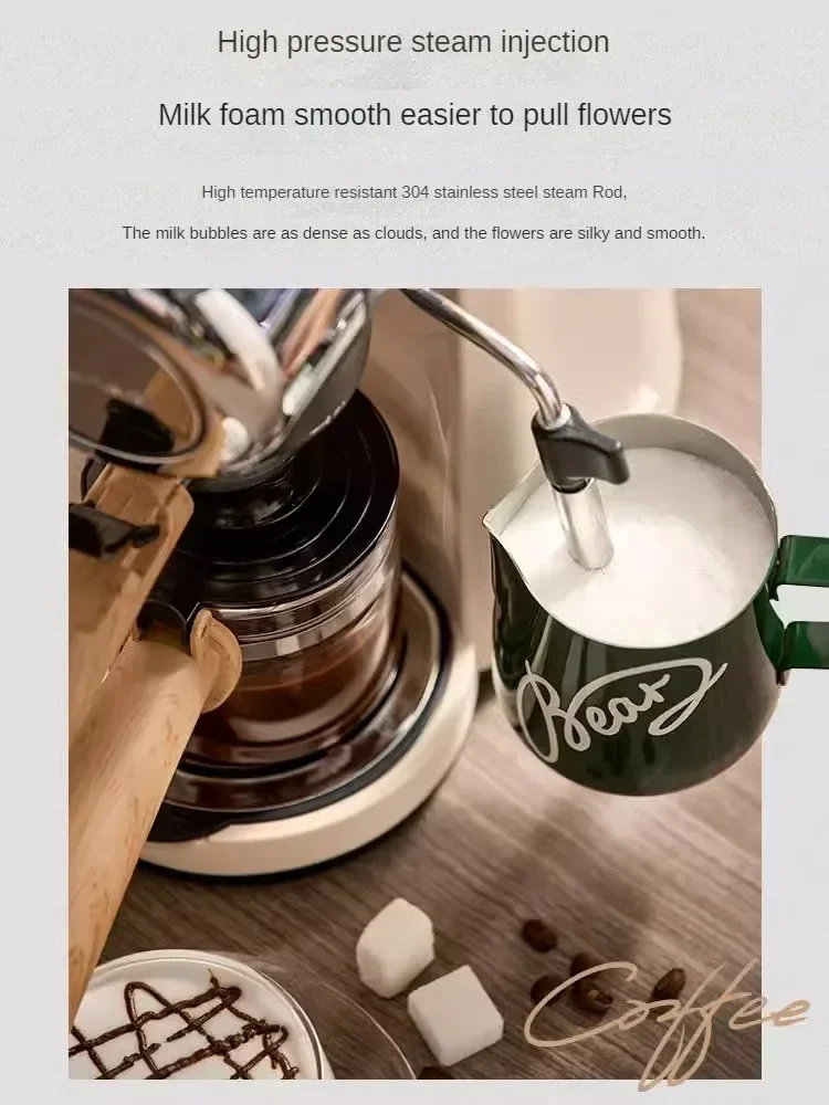 เครื่องชงกาแฟอิตาเลียนฟองนมสกัดแรงดันสูงกึ่งอัตโนมัติสำนักงานบ้านกาต้มน้ำหมี
