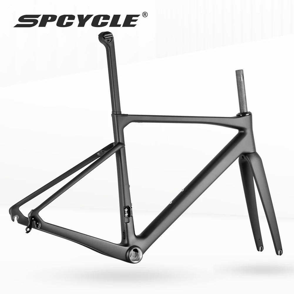 

Spcycle 053V-SL Rim Brake Carbon Road Bike Frame Full Hidden Cable T47 BB 700x32C V Brake Racing Bicycle Frameset