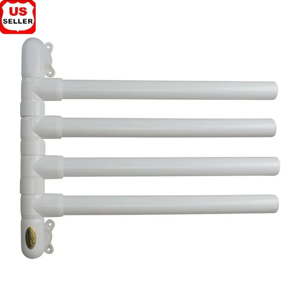 

Original Hanging Towel Rack Holds 4 Towels Rust Resistant PVC Design Bathroom Kitchen Swimwear Goggles Easy Mounting Guide