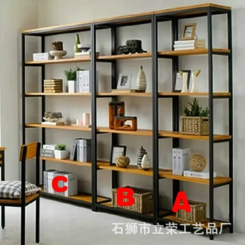 American Wrought Iron Log Floor Shelf Bookshelf Multi Layer Storage Rack Home Sundries Display Rack Manufacturer Wholesale