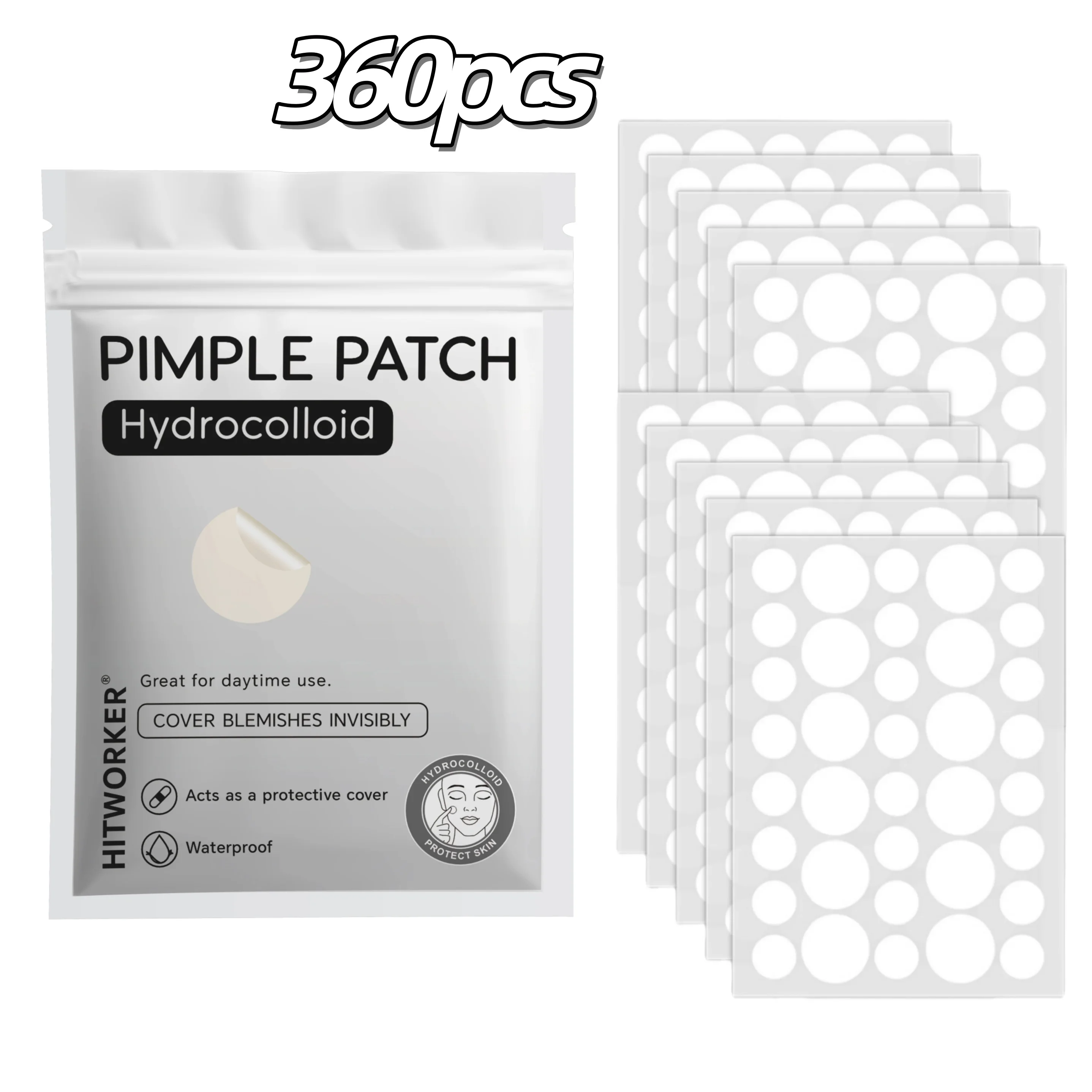 180/360/540pcs Hydrocolloid Acne Patches — Invisible, High-Quality Patches Infused with Tea Tree Oil Suitable for All Skin Types image 2