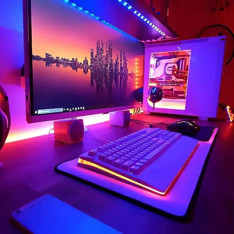1 x Niederspannungs-5V-RGB-Neon-LED-Lichtstreifen mit 24-Tasten-Multifunktionsfernbedienung, 1m–5m, für Gaming, Musikbühnen, Junggesellenabschiede, Hochzeiten, Weihnachten und Heimdekoration – Detail 6