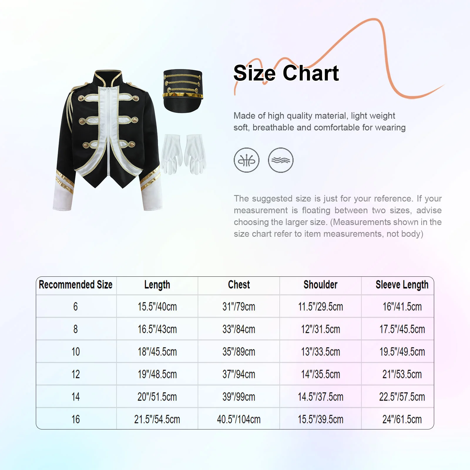 Teenagers Magician Circus Performance Costume Outfits Halloween Ringmaster Uniform Jacket Top with Ceremonial Hat Gloves Set