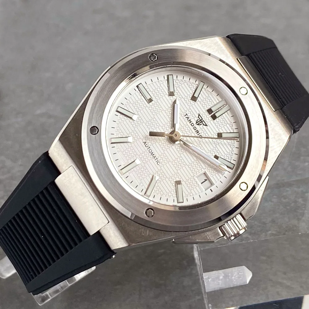 Custom New Silver 40mm Round Bezel White Dress Luxury Men Sapphire Mechanical Watch 100m Waterproof Japan NH35A Men Watches