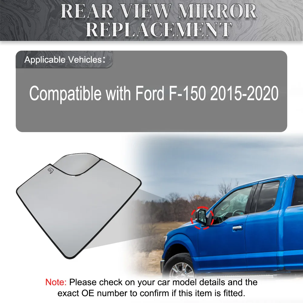 

Левое и правое зеркальное стекло с подогревом и слепой пятном для Ford F150 2015-2020 FL3Z17K707A FL3Z17K707L