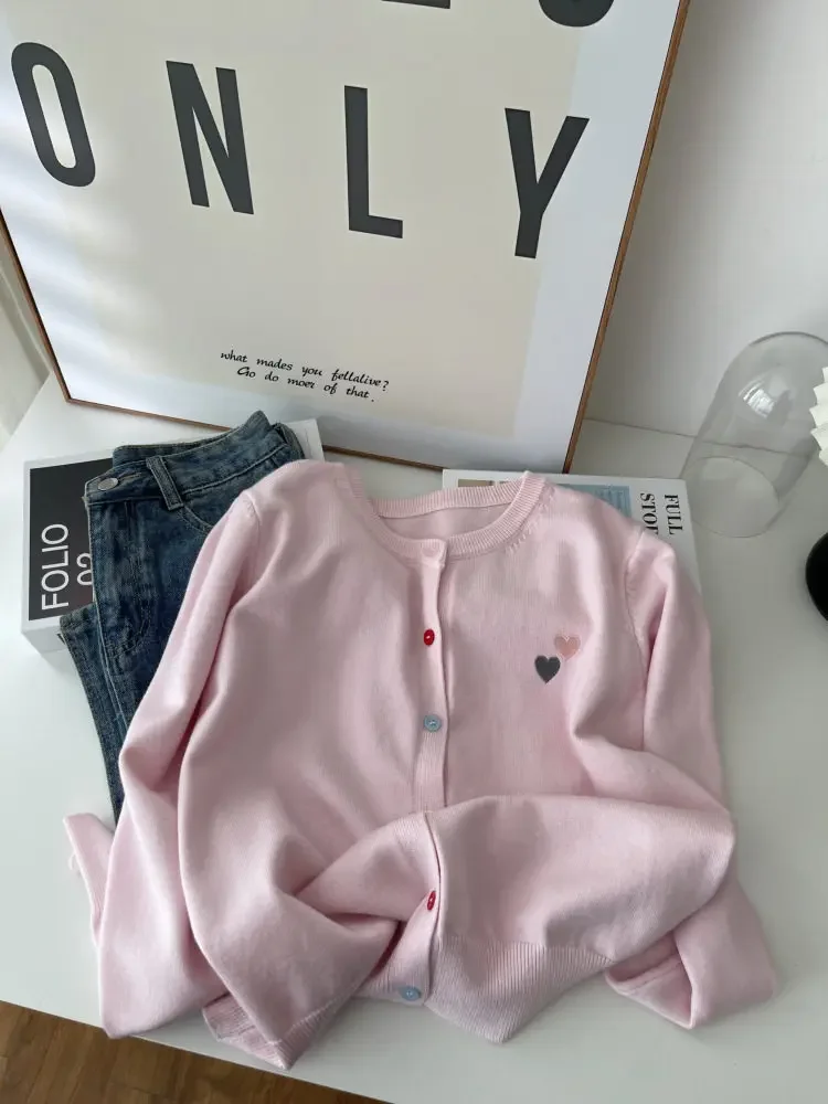 Fashion Versatile Women Sweater 2026 Autumn Winter Elegant Embroidered Women Knit Cardigan Long Sleeve Unique Colorful Buttons
